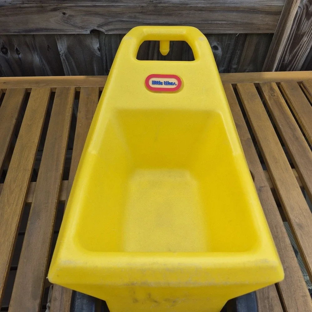 Little Tikes Yellow Trailer Cart Wagon Wheelbarrow Vintage for Green Tractor